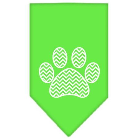 UNCONDITIONAL LOVE Chevron Paw Screen Print BandanaLime Green Large UN798407